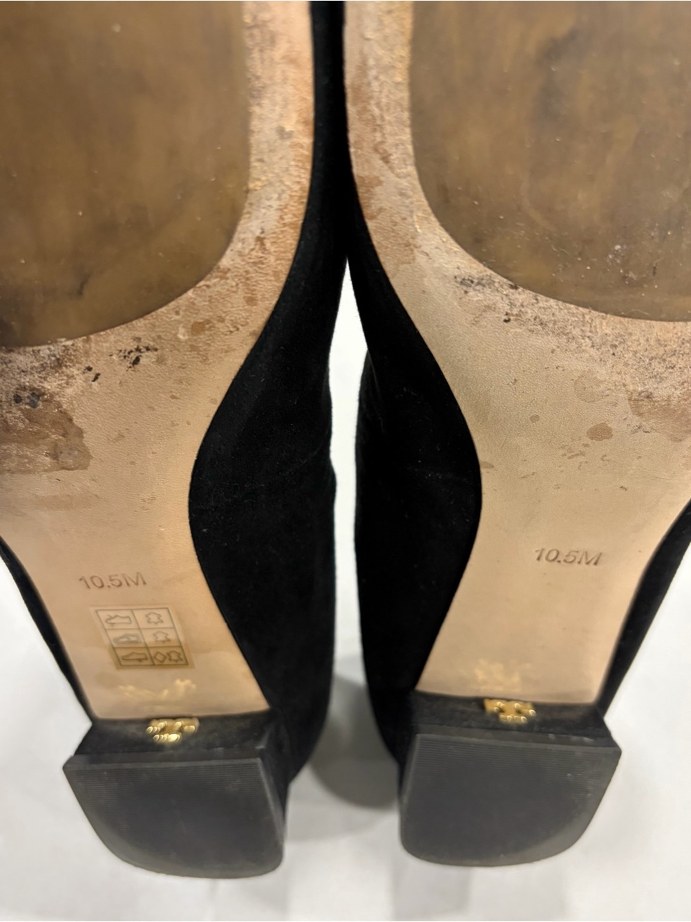 Tory Burch Black Suede Logo Plaque Flats - Picture 9 of 12